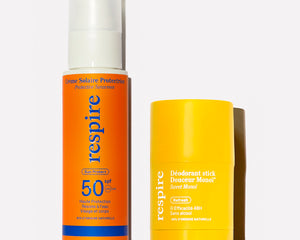 Respire Soins Naturels et Mimétiques Routine Kit Crème Solaire SPF50 et Déodorant Stick Douceur Monoï Respire