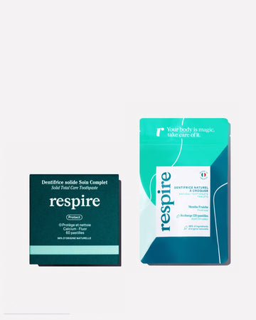 Dentifrice Soin Complet solide et sa recharge Respire