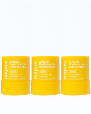 KIt Recharges Déodorant stick Douceur Monoï - Respire